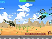 The Chopper Assault Battle For Earth game screenshot showing a helicopter shooting at alien enemy ships
