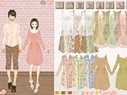 Mori Couple Dress Up game, stylish young couple in natural, forest-themed Mori Kei fashion, PlayArcadeHub