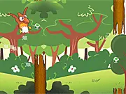 Baby Dino Ptero game screenshot showing the small green Pterodactyl, Pleto, flying through the sky to collect a glowing dinosaur egg