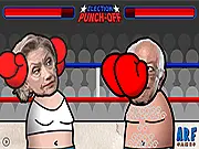 Election Punch-Off free political fighting game screenshot showing two candidates punching each other for votes.