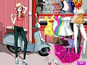 Bike Fashion Dressup game, Stylish character posing with a bicycle in a casual outfit, Free online dress-up game