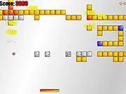 ArkAnnoying retro breakout game screenshot showing a paddle, ball, colorful bricks, and particle explosion effects