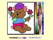 Play Bear Painting free online coloring game, choosing a perfect color for the cute bear on PlayArcadeHub.