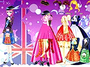 Play British Gown Dressup free online game on PlayArcadeHub, selecting an elegant British fashion gown.