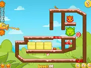 Boo and Bee trying to steal candy in the free online physics puzzle game Candy Thieves 2
