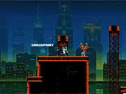 The main hero in a black mask fighting creatures in the free online action game Be The Ninja