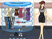 Screenshot of the Cheetah Style dress up online game showing a character wearing a trendy outfit featuring cheetah or leopard animal print fabric.