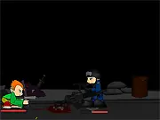 Play Pico X Trim free online arcade shooter game, using a shield to duck and shoot guards to conserve health