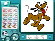 Cartoon DIY Colouring free online game showing an outline of a cartoon character ready to be colored by the player.