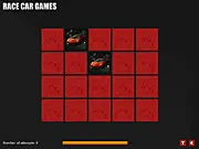 Screenshot of Lamborghini Car Memory online game showing hidden card pairs featuring luxury car logos and signs