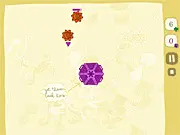 Screenshot of Ittekimasu skill puzzle game showing a flying disc being redirected by obstacles toward its goal