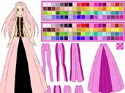 The free online Utena Character Creator game interface showing the anime character Utena ready to be dressed up with various clothes and accessories.