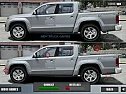 VW Amarok Differences free online puzzle game screen showing two identical truck pictures with differences to spot