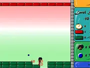 Ninja Block Buster gameplay screenshot showing ninja character, ball, and colorful blocks to destroy