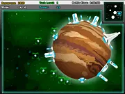 Screenshot of Eridani online game, showing a futuristic strategy base on an alien planet with defensive structures and military units prepared for attack.