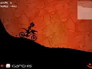 Drako Hell Rider gameplay screenshot, Motorbike riding up a steep hill over a dangerous pit, Free online bike game