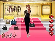 Milan Fashion Show free online dress-up game, model wearing designer gown, Italian fashion styling game, play free on PlayArcadeHub