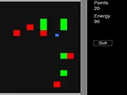 Bouncy Box Online free game screen featuring a square character bouncing to collect green power-ups and avoid red enemy boxes.