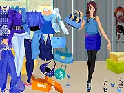 Play Blue Sky Fashion Dressup online. A girl dressed in a trendy sky-blue outfit with accessories on PlayArcadeHub.