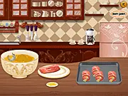 Bacon Wrapped Shrimp Canapes free online cooking game preparing shrimp and bacon appetizer