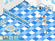 Mediterranean Home Decor game screenshot, play free online interior design game, coastal decoration simulator on PlayArcadeHub