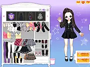Cutie Preppy Look Dress Up game screenshot showing a charming student wearing a classic preppy outfit with a plaid skirt, sweater, and neat hairstyle