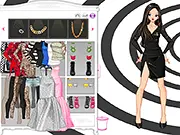Miss Korea Dress Up game screenshot showing the elegant model wearing a beautiful, long, sparkling evening gown suitable for a beauty pageant