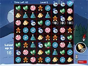 Play Match 3 Christmas free online game, matching festive objects like ornaments and bells on the puzzle board