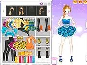 Screenshot of Sweet Lemon Hue dress up game, featuring a sweet young lady in a bright outfit with a lemon-themed color palette
