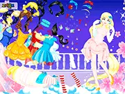 Disney Princess character in a beautiful dress, with clothes and accessories ready for dress up in this free online fashion game
