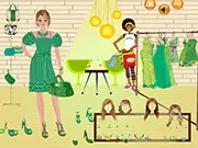 Play Breaking Green Style Dressup online free game. A girl model wearing a trendy, monochromatic green fashion outfit on PlayArcadeHub.
