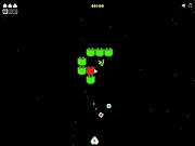 Colorful Invaders free online arcade shooter game, fighting vibrant enemy aliens and a big boss with a spaceship.