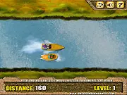 Water Jet Riding free online game, controlling a jet ski on a river avoiding other boats and sides on PlayArcadeHub