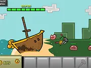 Shore Siege! online game screenshot showing player defending a ship from monsters