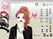 Choreographer Dress Up game screenshot showing a dancer in a dynamic outfit and stylish hair