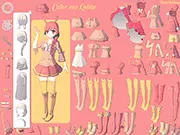 Color Me Lolita game screenshot, young lady in a themed Lolita fashion outfit, color palette customization