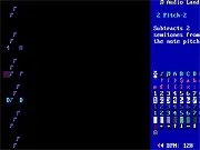 The music creation interface of Audioland, showing a sound palette and a grid for placing music pieces