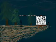 Screenshot of the Naos exploration game showing a character near a white square that is being painted with bright color in a minimalist 3D environment.