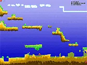 A pixelated character sprite standing in an unfinished-looking, retro-styled environment in the free online game Pixelapse