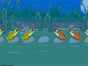 Play Frog Leap puzzle game online free on PlayArcadeHub, jumping frogs over each other to switch sides of the log