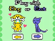 Play with Dog or Cat free online game, interact with virtual puppy and kitten, pet simulator