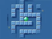Screenshot of Mazego Remix showing a character in an auto-generated maze with collected traps and an enemy nearby