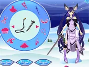 Gamer Girl Dress Up game screenshot featuring a fantasy avatar with a dragon companion