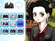 Hanbok Styling free dress up game, traditional Korean clothing and makeup, girl game playing with Hanbok on PlayArcadeHub