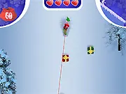 Merlin's Christmas 3 free arcade game, character dodging obstacles and catching presents
