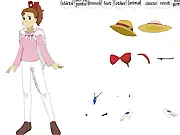 Screenshot of Ghibli Girls Dress Up showing three styled female characters inspired by Studio Ghibli films like Kiki's Delivery Service and Spirited Away. Free fashion game online.