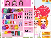 Play Valentine Small Doll Dress Up free online game, cute baby doll styling for Valentine's Day