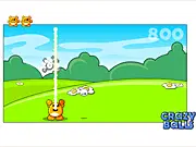 Crazy Balls Pang online game screenshot showing player shooting at large bouncing balls