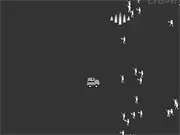 A large truck speeding down a highway, running over a horde of green zombies in the arcade game The Zombie Crash