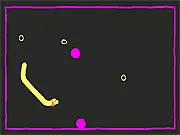 Snake Dog free online arcade game collect pellets evade asteroids
